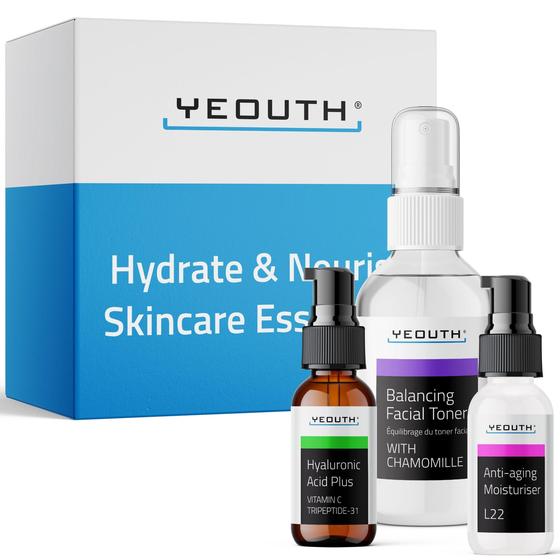 Imagem de Conjunto YEOUTH de 3 Serums: Ácido Hialurônico e Vitamina C