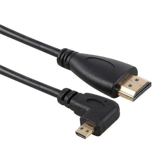 Imagem de Conjuntos de acessórios de computador 50cm 4k hdmi macho para micro hdmi cabo adaptador de conector banhado a ouro macho angular esquerdo