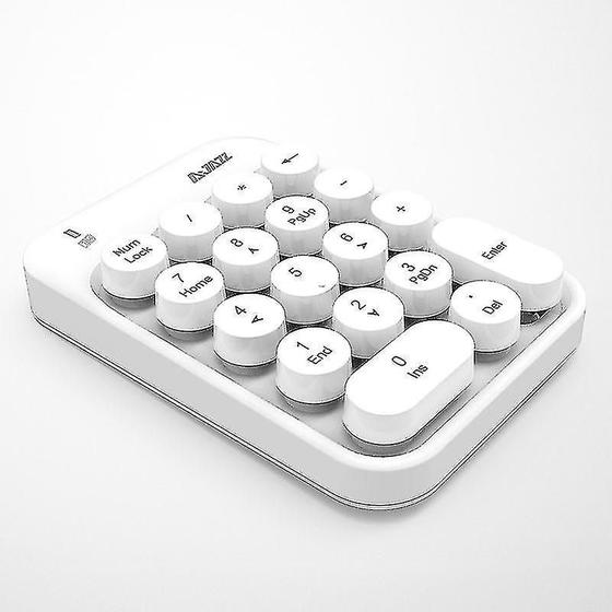 Imagem de Conjuntos de acessórios de computador ajazz ak18 2.4g mini teclado numérico sem fio branco