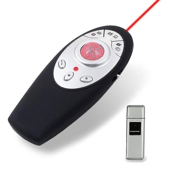 Conjuntos de acessórios de computador apresentador multimídia sem fio 2.4ghz com ponteiro laser receptor usb para pc/laptop - HUOGUO Imagem de Conjuntos de acessórios de computador apresentador multimídia sem fio 2.4ghz com ponteiro laser receptor usb para pc/laptop
