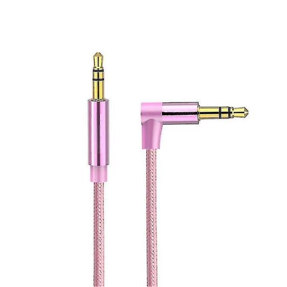 Imagem de Conjuntos de acessórios de computador av01 3,5 mm macho para macho cotovelo comprimento do cabo de áudio: 50 cm ouro rosa