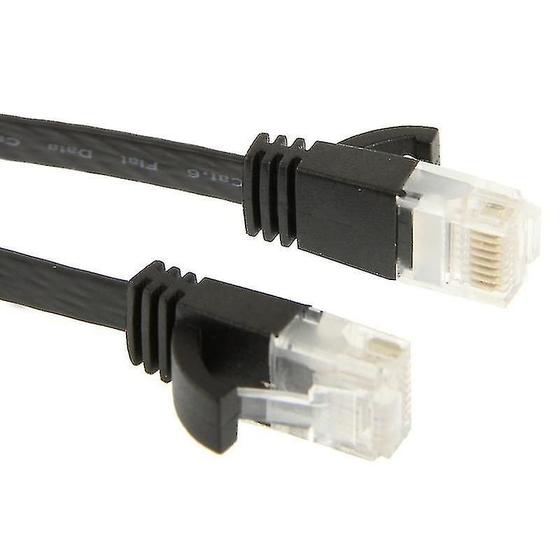 Imagem de Conjuntos de acessórios de computador cat6 rede ethernet plana ultrafina comprimento do cabo lan: 3m preto