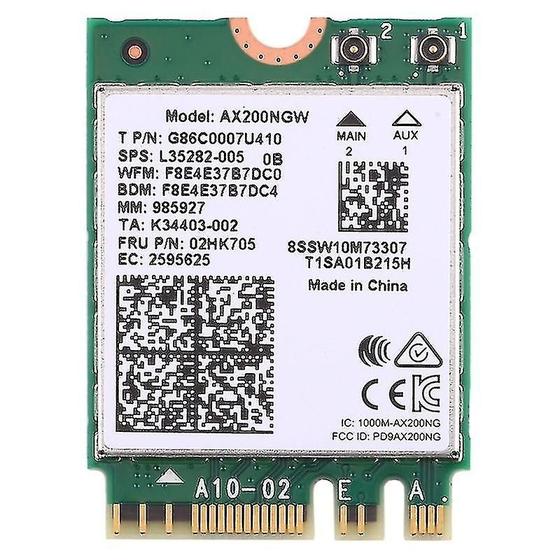 Imagem de Conjuntos de acessórios de computador dual band ax200 2400mbps sem fio ax200ngw ngff m.2 bluetooth 5.0 placa de rede wifi 2.4g/5g 802.11