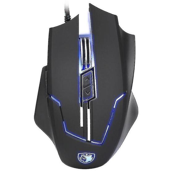 Imagem de Conjuntos de acessórios de computador sades q7 usb mouse para jogos com fio mouses ópticos com led quatro cores respirando luz 4