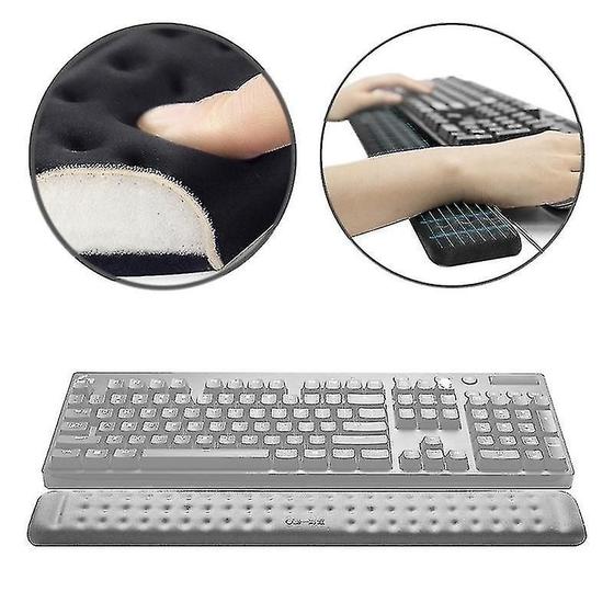 Imagem de Conjuntos de acessórios de computador teclado mecânico descanso de pulso espuma de memória mouse pad tamanho: l cinza