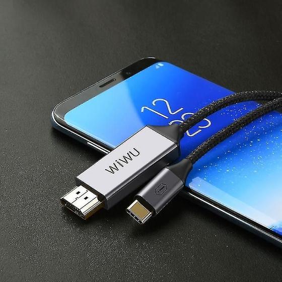 Imagem de Conjuntos de acessórios de computador wiwu x9 usb-c/tipo-c para adaptador de cabo coaxial macho hdmi comprimento: 1,8 m