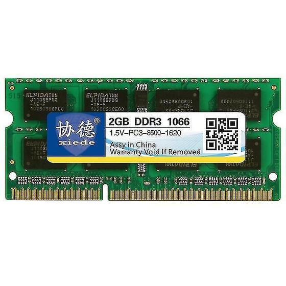 Imagem de Conjuntos de acessórios de computador xiede x092 ddr3 1066mhz 2gb 1.5v módulo de memória ram de compatibilidade total geral para laptop