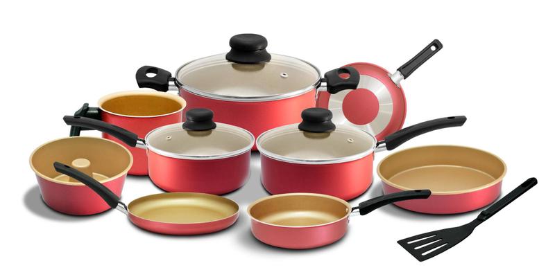 Conjuntos De Panelas Antiaderente Vermelho 10 Peças - CC10 Menor preço em Conjuntos De Panelas Antiaderente Vermelho 10 Peças - CC10