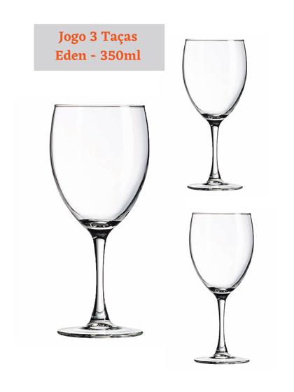 Imagem de Conjuntos de Taças de Vidro Eden 350ml Class Home Vinho Água Drink Bebida Suco Coquetel Jantar Cozinha Restaurante