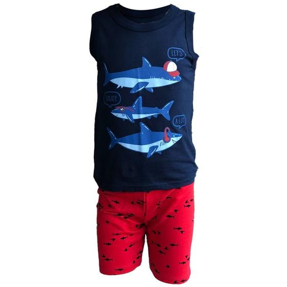 Imagem de Conjuntos Roupa Infantil Regata Short Menino 4 A 14