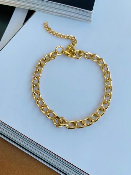 Imagem de Conjuntos Unissex banhado a Ouro Colar e pulseira de correntes