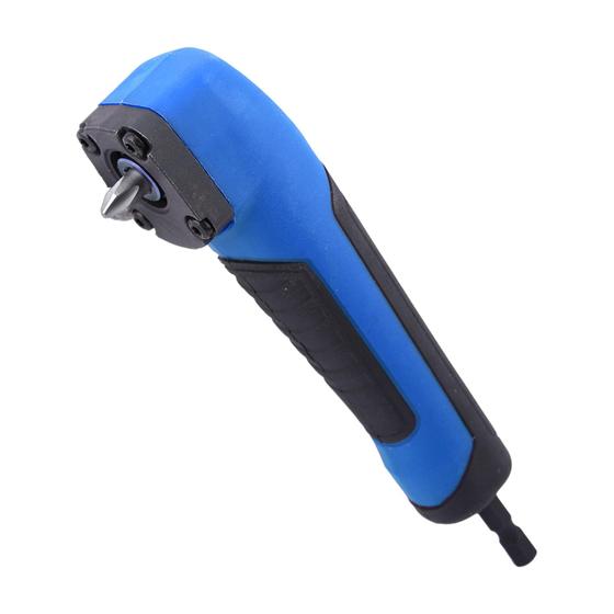 Imagem de Conserto de chave de fenda elétrica com fixação em ângulo reto Dispositivo de canto de 90 graus Adaptador de soquete de chave de fenda Adaptador de canto de broca (azul)