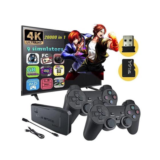Imagem de Console de jogos retrô sem fio Wonsboful 64GB com 2 controladores
