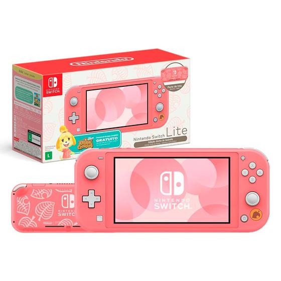 Imagem de Console Nintendo Switch Lite 32GB Edição Limitada Animal Crossing Coral