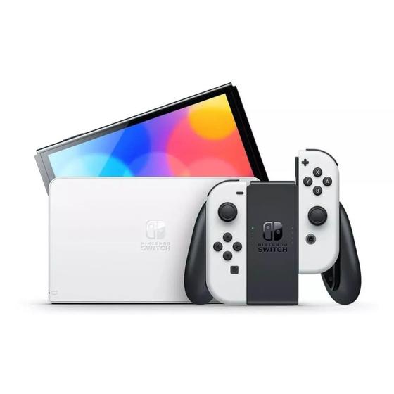 Console Nintendo Switch OLED 64GB Branco Com Joy-Con Standard HBGSKAAA1 Menor preço em Console Nintendo Switch OLED 64GB Branco Com Joy-Con Standard HBGSKAAA1