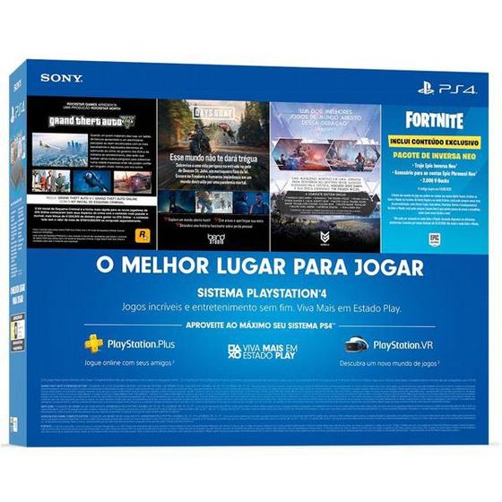 Console playstation 4 mega pack family c/ 7 jogos, 1 joystick, 3