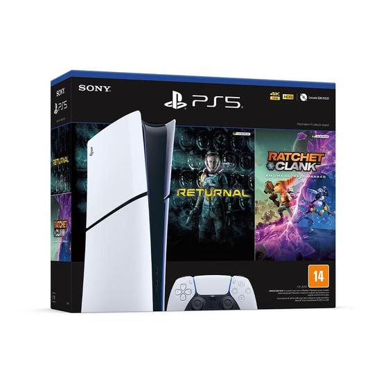 Console PlayStation 5 Slim Sony, SSD 1TB, Edição Digital, Com Controle Sem Fio DualSense, Branco + 2 Jogos Digitais - 1000038914 Menor preço em Console PlayStation 5 Slim Sony, SSD 1TB, Edição Digital, Com Controle Sem Fio DualSense, Branco + 2 Jogos Digitais - 1000038914