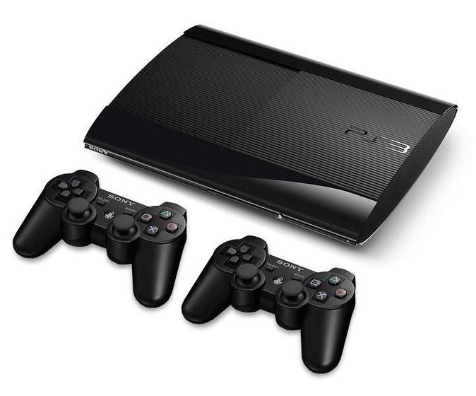 Imagem de Console PS3 Super Slim 500gb 2 Controles + 5 Jogos Cor Charcoal Black