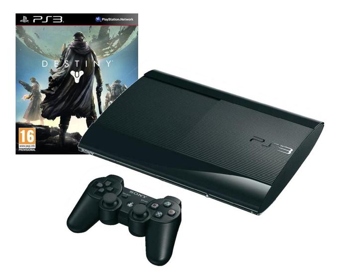 Console PS3 Super Slim 500gb Destiny Cor Charcoal Black PS3