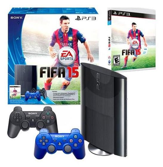 Console PS3 Super Slim 500gb Fifa 15/extra Dualshock 3 Controller Cor