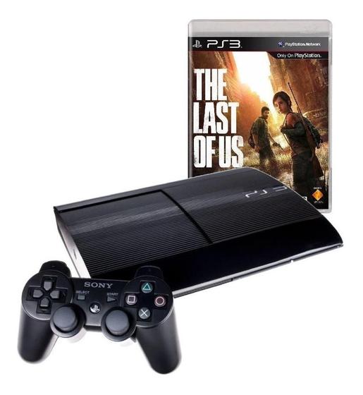 Console PS3 Super Slim 500gb The Last Of Us Cor Charcoal Black PS3
