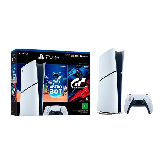 Console Sony PlayStation 5, Edição Digital, SSD 825GB, Controle Sem Fio DualSense + 2 Jogos Digitais