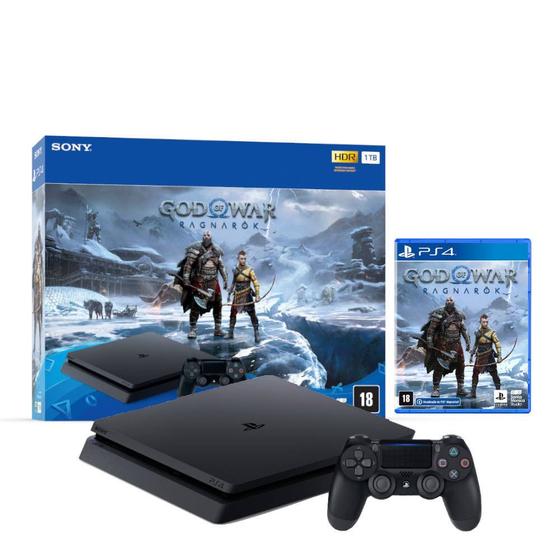 Console Sony PS4 Slim 1TB + Jogo God Of War Ragnarok Menor preço em Console Sony PS4 Slim 1TB + Jogo God Of War Ragnarok