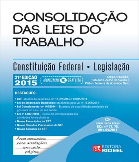 Imagem de Consolidacao das leis do trabalho 2015