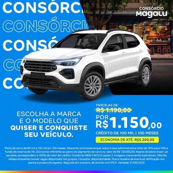 Imagem de Consórcio de Carro  100 Mil  100 Meses