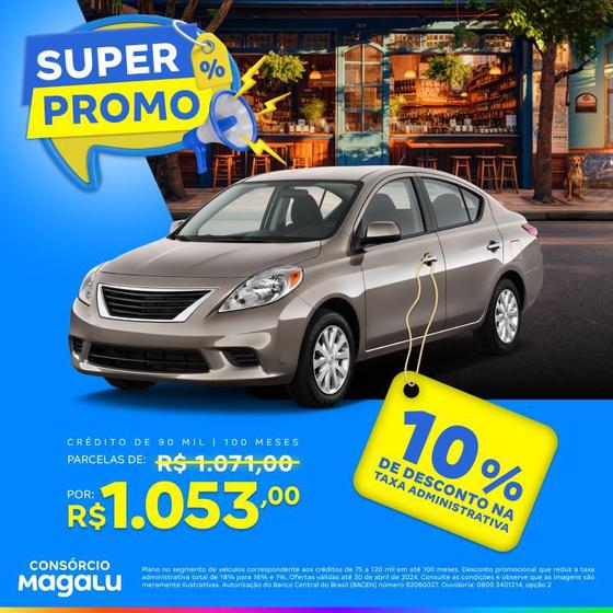 Imagem de Consórcio de Carro - 90 Mil - 100 Meses - Super Promo