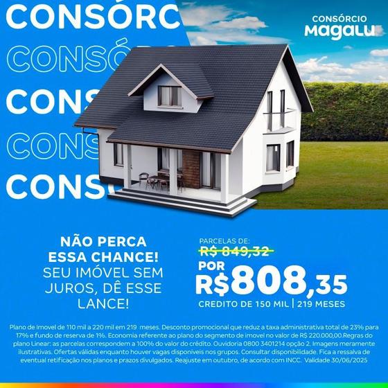 Imagem de Consórcio de Imóvel  150 Mil  218 Meses