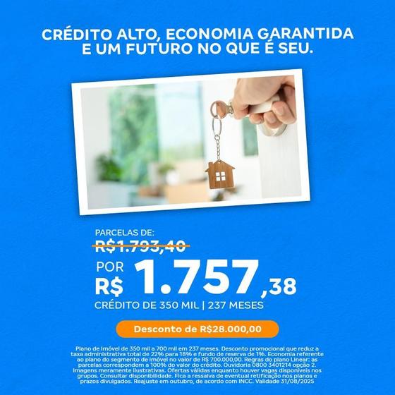 Imagem de Consórcio de Imóvel  350 Mil  237 Meses