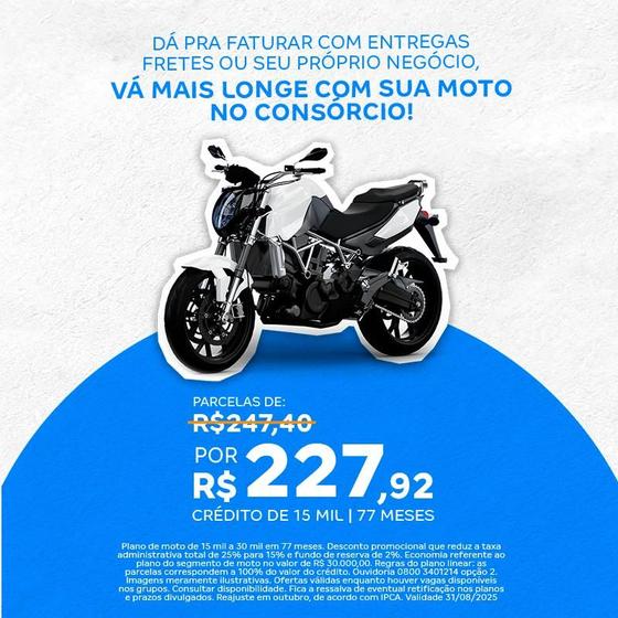 Imagem de Consórcio de Moto  15 Mil  77 Meses