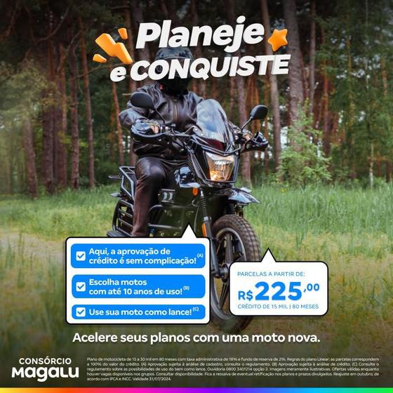 Imagem de Consórcio de Moto - 15 Mil - 80 Meses - Planeje e conquiste