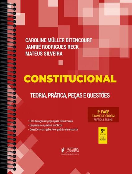 Imagem de CONSTITUCIONAL - 2ª FASE OAB - TEORIA, PRÁTICA, PEÇAS E QUESTÕES - ESPECIAL 40º EXAME DE ORDEM