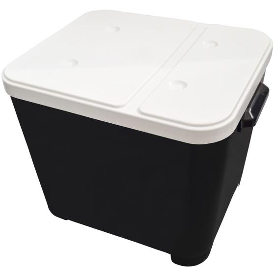 Imagem de Container Porta Ração Canister Plástico com Tampa Protege Conserva Furacão Pet 15 Kg Black