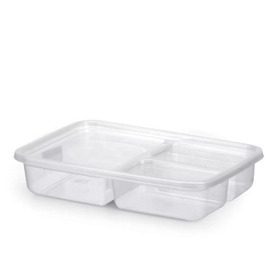Imagem de Container Versátil Retangular Transparente com 3 Divisórias 1,8L - 1437