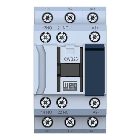 Imagem de Contator Tripolar CWB25-11-30 25A 24Vdc 1NA + 1NF Weg