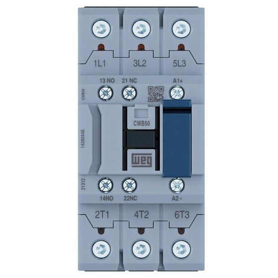 Imagem de Contator Tripolar CWB50-11-30 50A 24Vdc 1NA  + 1NF Weg