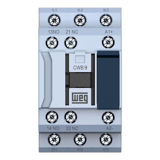 Imagem de Contator Tripolar CWB9-11-30 9A 24Vdc 1NA + 1NF Weg