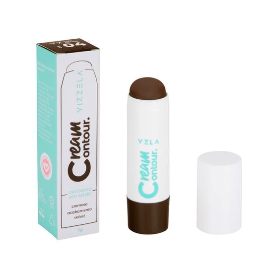 Imagem de Contorno Facial Vizzela Em Bastão Stick Cremoso Esfumar Efeito Natural Cream Contour