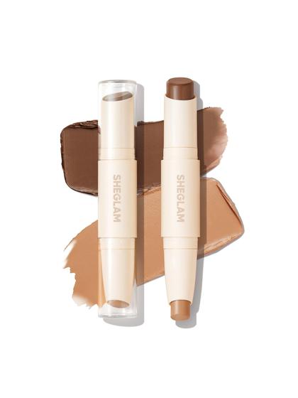 Imagem de Contour Highlighter Stick SHEGLAM 2 em 1, mocha e champanhe de cabeça dupla