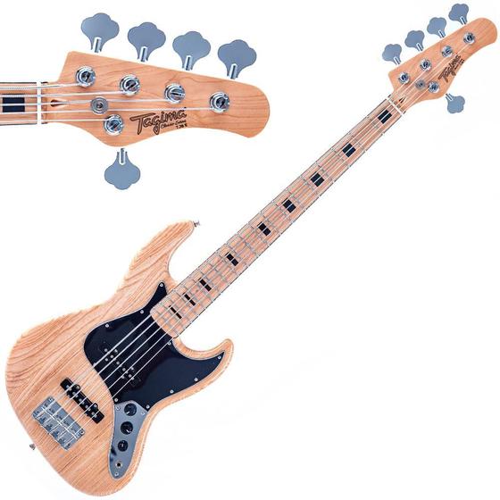 Imagem de Contrabaixo Tagima TJB-5 Swamp Ash Natural 5 Cordas Passivo Jazz Bass