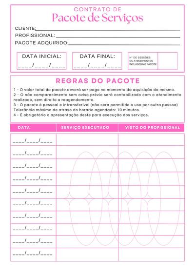 Imagem de Contrato Pacote Serviços Manicure Estética Depilação 10 Blocos