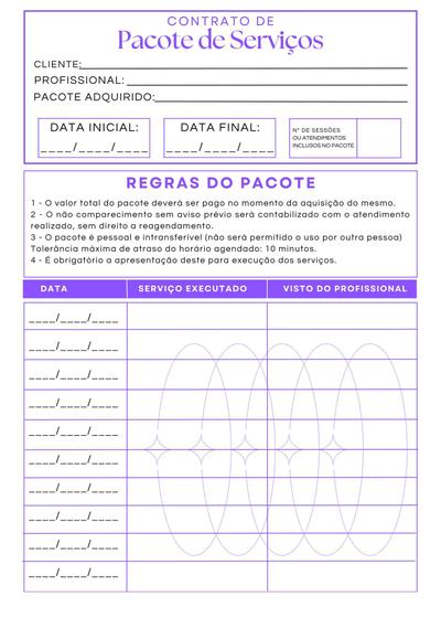 Imagem de Contrato Pacote Serviços Manicure Estética Depilação 10 Blocos