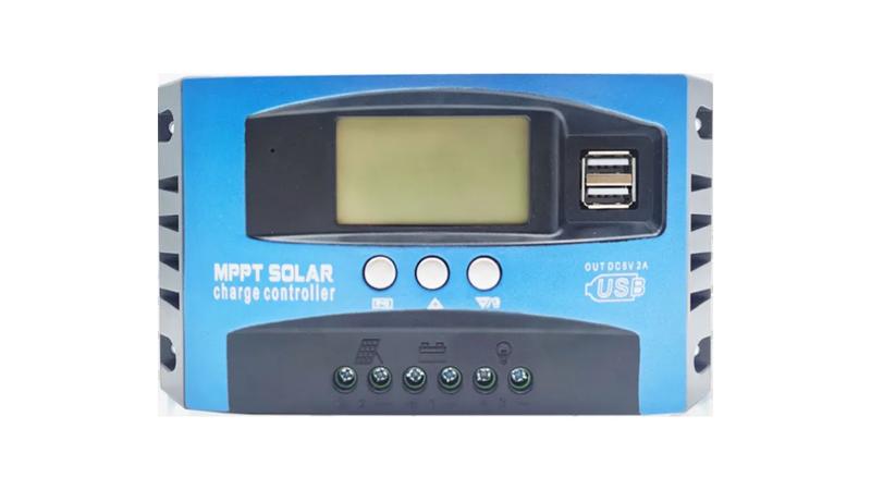 Imagem de Controlador De Carga Solar MPPT 100A Display LCD 12V 24V USB