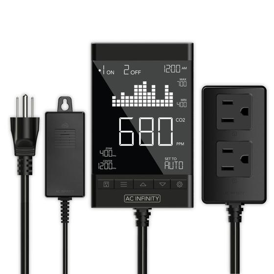 Imagem de Controlador de CO2 Monitor de saída inteligente AC Infinity com 2 plugues