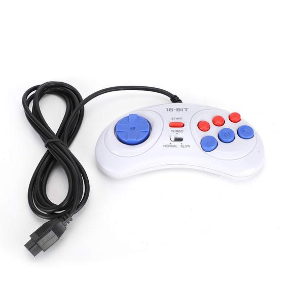 Imagem de Controlador de jogo Zopsc-1 de 9 pinos ergonômico de 16 bits para Sega White