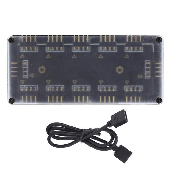 Imagem de Controlador de LED RGB 12V com 11 Portas - Hub Divisor 4 Pinos para PC