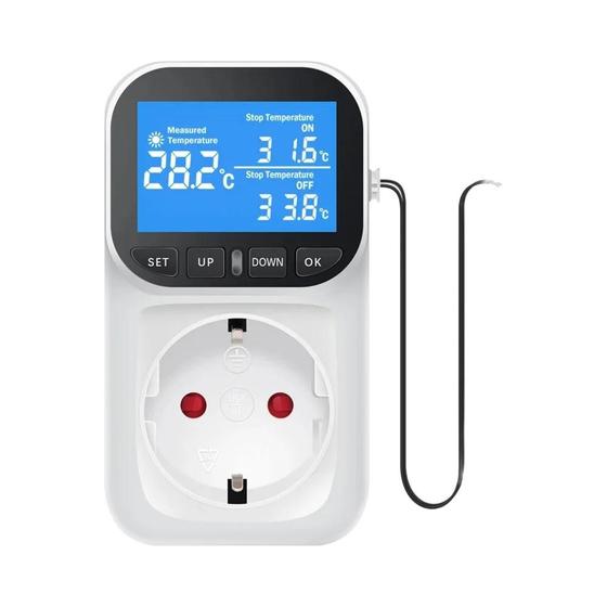 Imagem de Controlador De Temperatura Digital 16a, Termostato Com Sensor De Temporizador, Interruptor De
